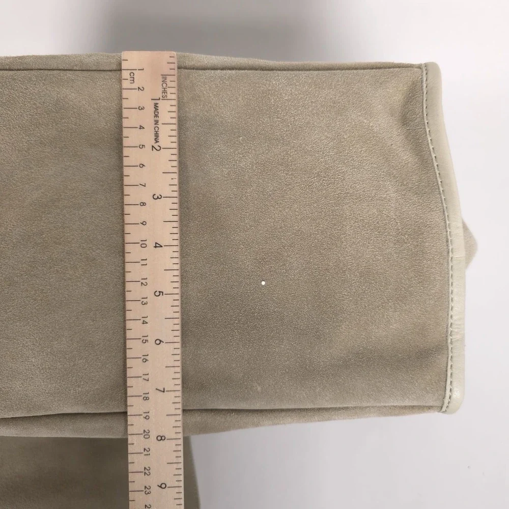 New MARGOT NEW YORK JAMEE LEATHER SUEDE Green Double Handle Tote Bag &‎ Wallet